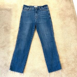 Frame Denim Le Sylvie Slender Straight Cropped Raw Denim - Size 29